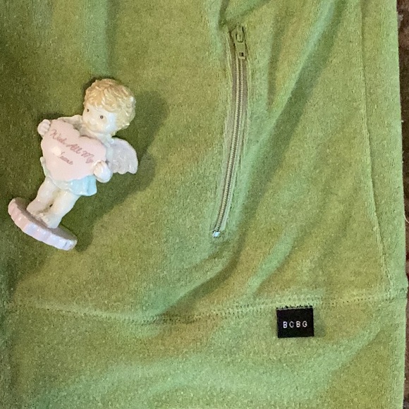 🚴‍♀️ Vintage BCBG MAXAZRIA Terry Loop Zip Top Satin striped Sleeves - Picture 3 of 16